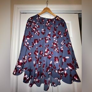 LIKE NEW Lane Bryant Ruffled Floral Blouse - Sz 14